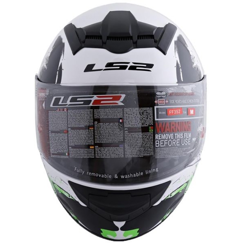 Мотошлем LS2 FF352 Rookie One Black-Fluo-Green мотошлем Ls2